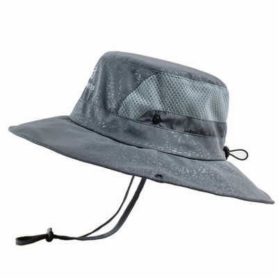 Summer Men'S Outdoor Leisure Big Brim Two Styles Fisherman Hat With Windproof Rope