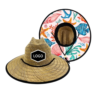 Summer straw hat with large brim Beach shade hat Panama Raffia straw hat Customized LOGO