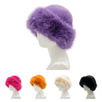 Winter Thickened and fleeced Warm Hat Fashion Solid Color Fur Bucket Hat