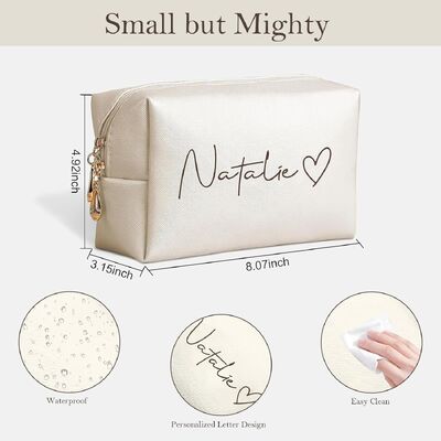 PU Letter Printing Makeup Bag Multi Functional Storage Bag